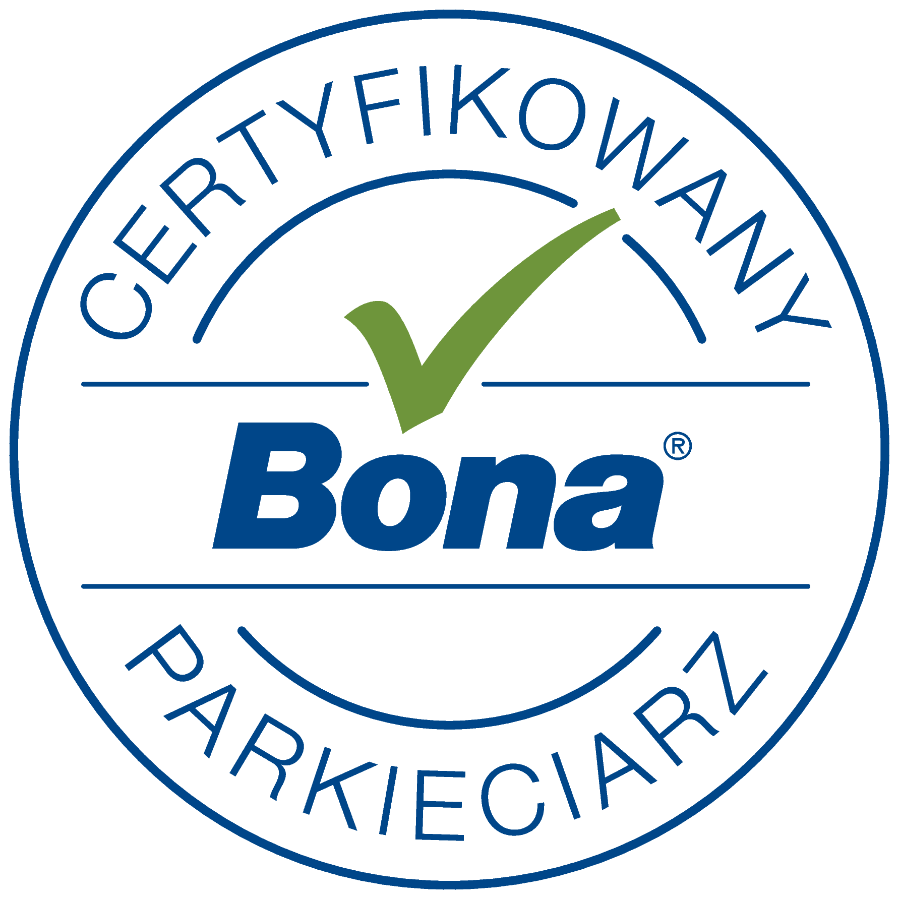 Znak certyfikowanego parkieciarza Bona